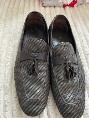 Ermenegildo Zegna Dark Brown Woven Tassel Loafers Ermenegildo Zegna Penny Loafers Dark Brown Leather&Lighter  main image 4